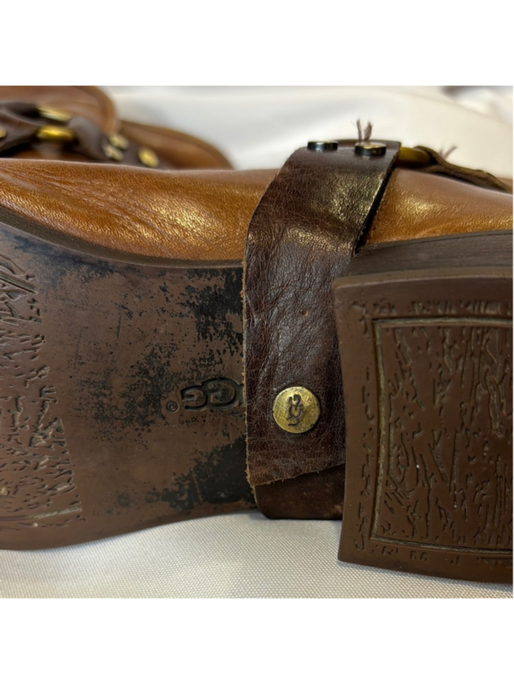 UGG Studded Brown Ankle Boots - Picture 3 of 9
